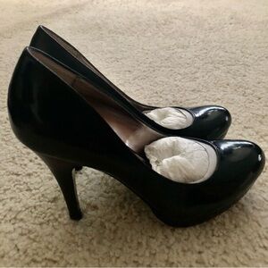 Alfani Women’s Maddy Black Patent Leather Heels Toe Pumps Slip On Shoes